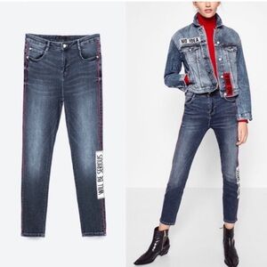 EUC- Zara‎ Jeans | Zara Trafaluc —Will Be Serious Slouchy Patched Jeans